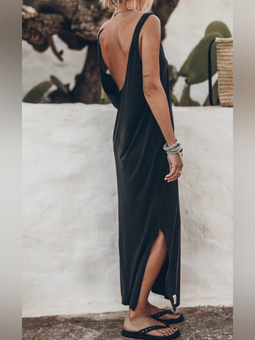 NWT MIKUTA The Dark Low Back Base Tank Dress